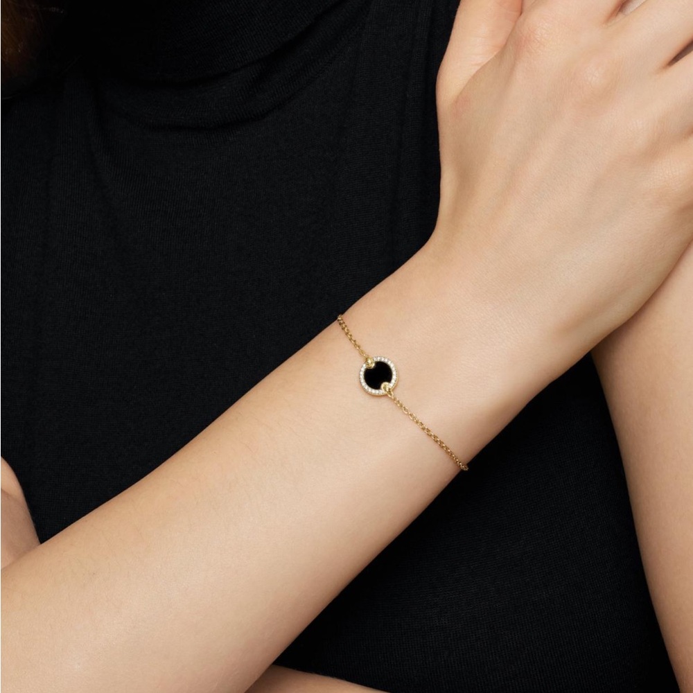 Petite DY Elements Center Station Chain Bracelet Black Onyx